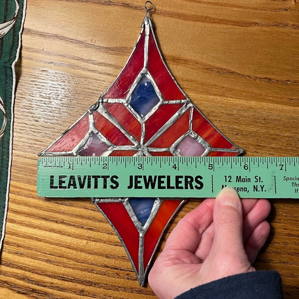 Stained Glass Red Diamond Suncatcher - Picture 6 of 6